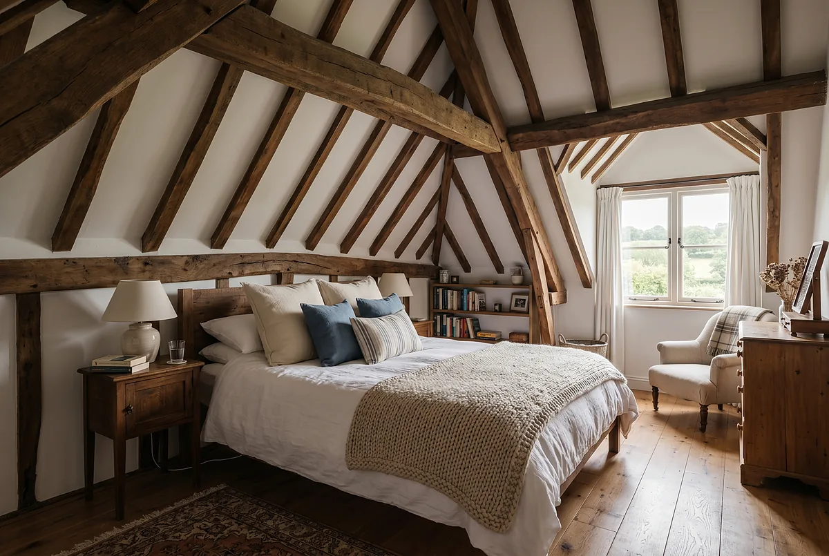 Schlafzimmer unter dem Dach